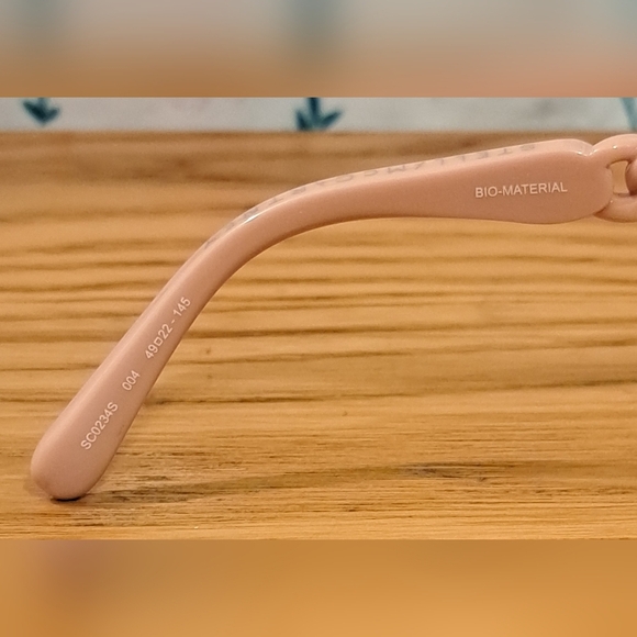 EUC Stella McCartney SC0234S Pink Braid Boho Neutral Cat Eye Sunglass Frames - Picture 6 of 7